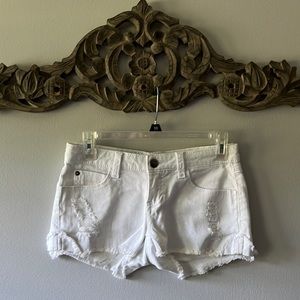 White denim shorts